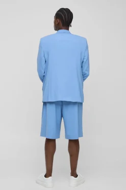 boohooMAN Jorts ajustés à taille fixe plissée<Homme Jorts|Denim