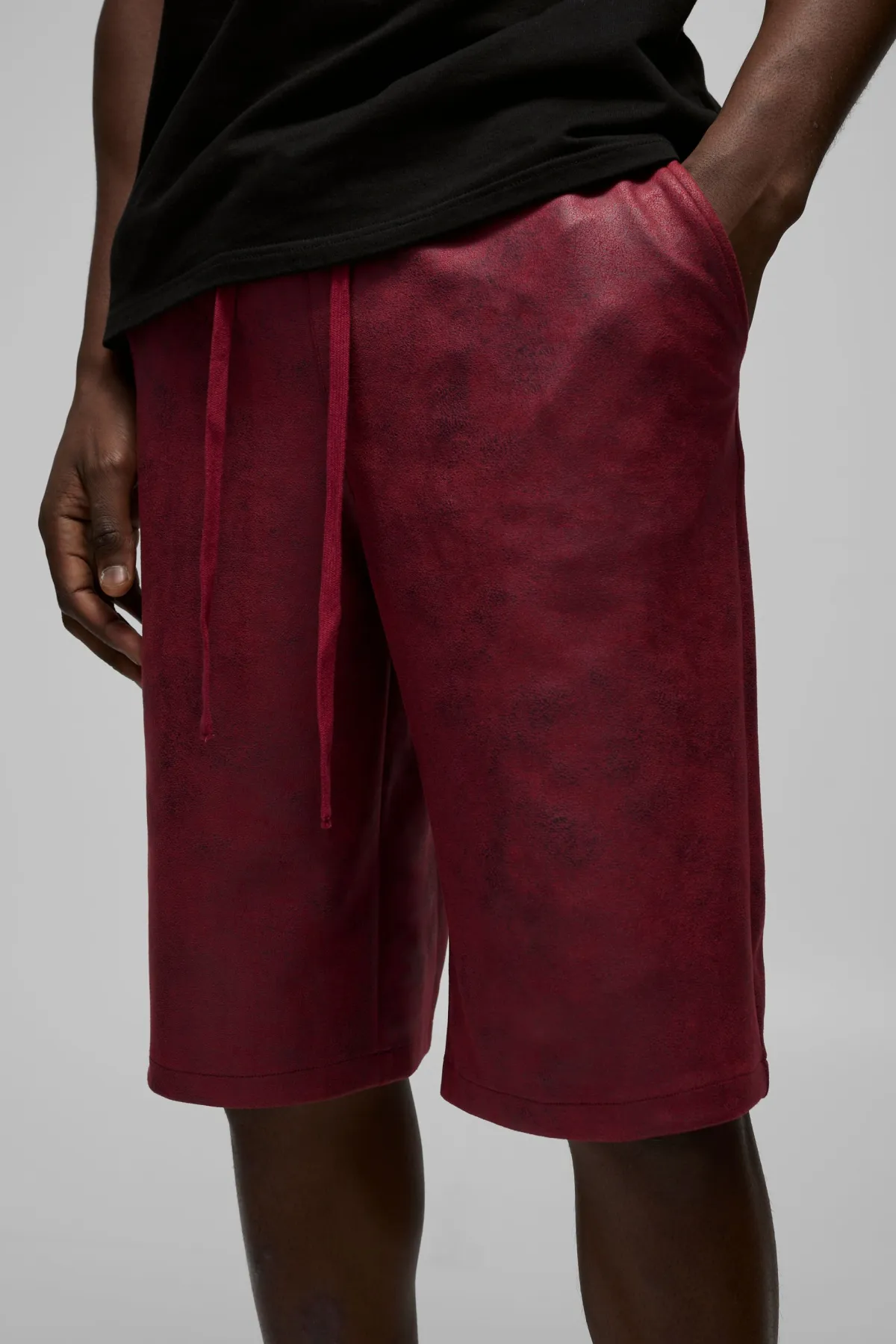 boohooMAN Jorts antique en synthétique à taille élastiquée<Homme Jorts|Denim