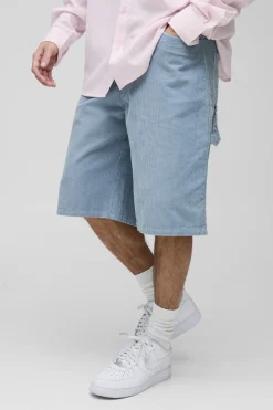 Jorts Carpenter en velours côtelé acid wash