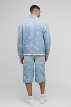 Jorts en denim distressed réguliers
