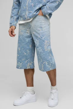 Jorts en denim distressed réguliers