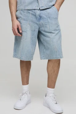 boohooMAN Jorts en denim délavé<Homme Jorts|Denim