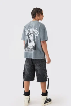 boohooMAN Jorts en denim à lanière surdimensionnée et détails de boucle<Homme Jorts|Denim