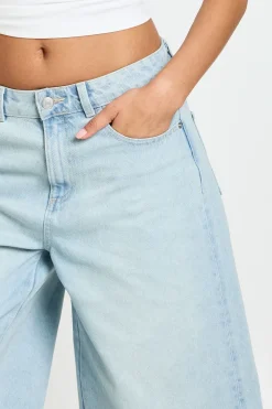 Jorts En Denim Longueur Genou Taille Mi-haute