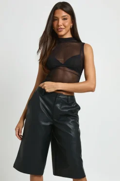 Jorts Larges En Synthétiquecuir