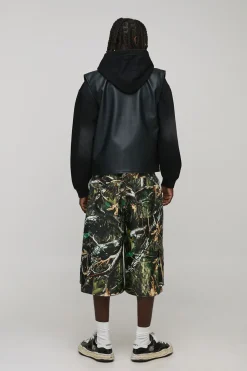 Jorts Longline Camouflage Imprimé en Synthétique
