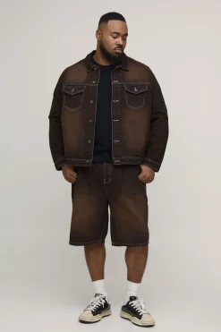 Jorts Longs Parachute À Plis Frontaux Délavés Teintés Grande Taille