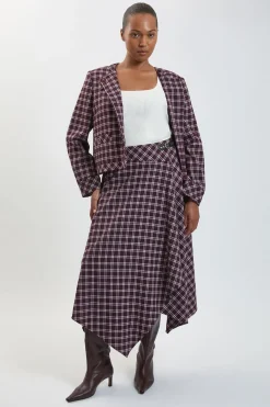 KarenMillen Jupe Ajustée À Carreaux Grande Taille<Femme Jupes|Jupes