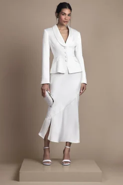 Jupe Ajustée de Mariée avec Détails Satinés