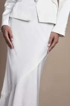 Jupe Ajustée de Mariée avec Détails Satinés