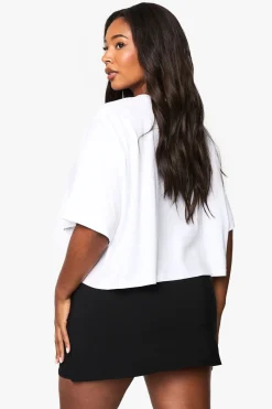 boohoo Jupe A-line fendue en bengaline pour grandes tailles<Femme Jupes|Jupes