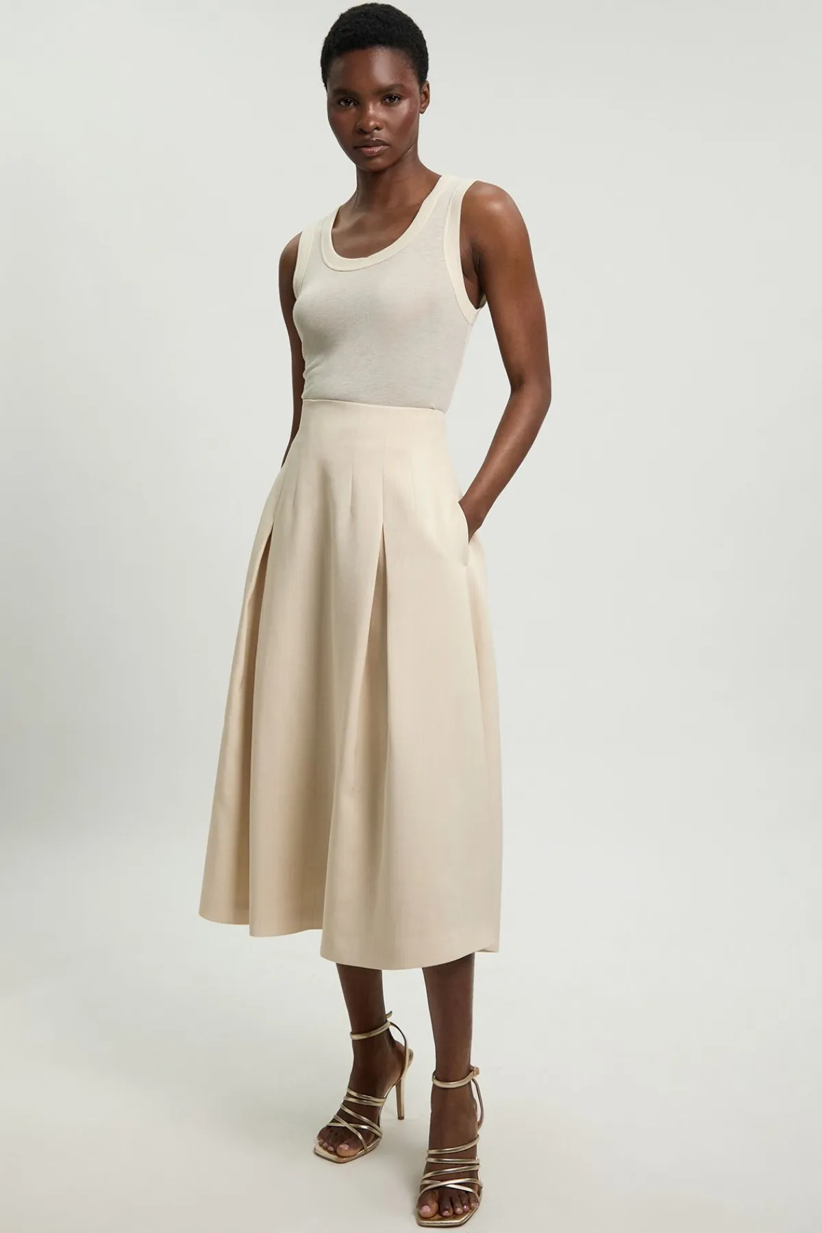 KarenMillen Jupe Ample Ajustée En Mélange De Viscose<Femme Jupes|Jupes