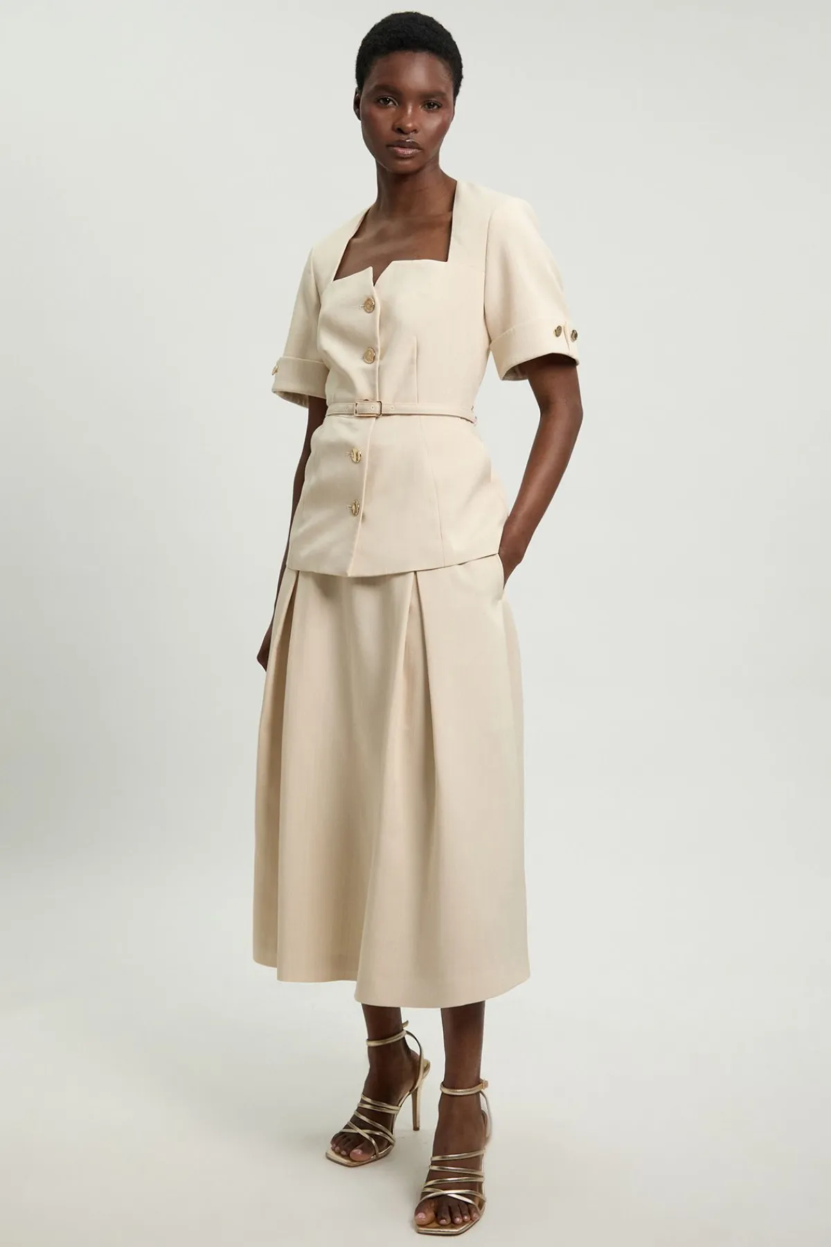 KarenMillen Jupe Ample Ajustée En Mélange De Viscose<Femme Jupes|Jupes