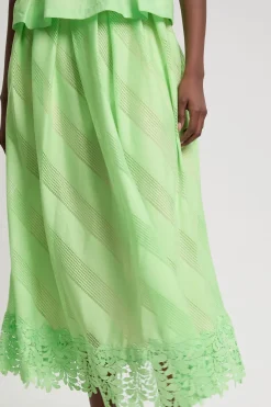 Jupe Ample En Organza Texturé Mélangé