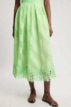Jupe Ample En Organza Texturé Mélangé