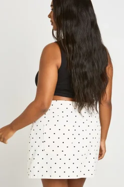 Jupe Courte En Denim À Pois Grande Taille