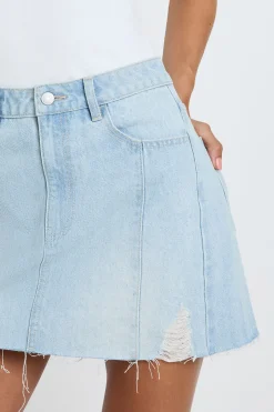 Jupe Courte En Jean Avec Détail De Couture Pour Grande Taille