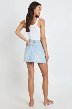 Jupe Courte En Jean Avec Détail De Couture Pour Grande Taille