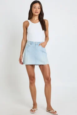 Jupe Courte En Jean Avec Détail De Couture Pour Grande Taille