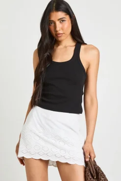 Jupe Courte Évasée En Broderie Anglaise Pour Grande Taille