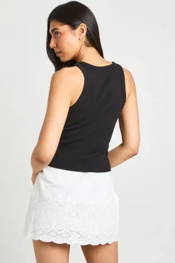 Jupe Courte Évasée En Broderie Anglaise Pour Grande Taille