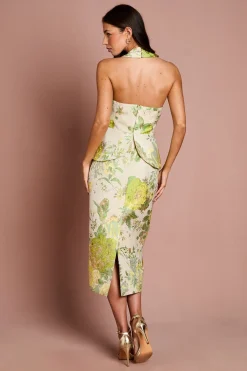 Coast Jupe Crayon À Col Croisé Avec Ourlet À Basque En Jacquard<Femme Robes Mi-Longues|Robes