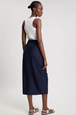 Jupe Crayon Midi Ajustée En Satin Petite