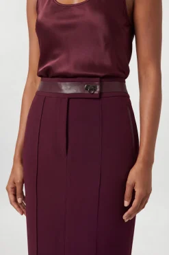 Jupe Crayon Midi Ajustée En Tissu Stretch Compact Et Détail Verrou Tournant En SYNTHÉTIQUE Forever