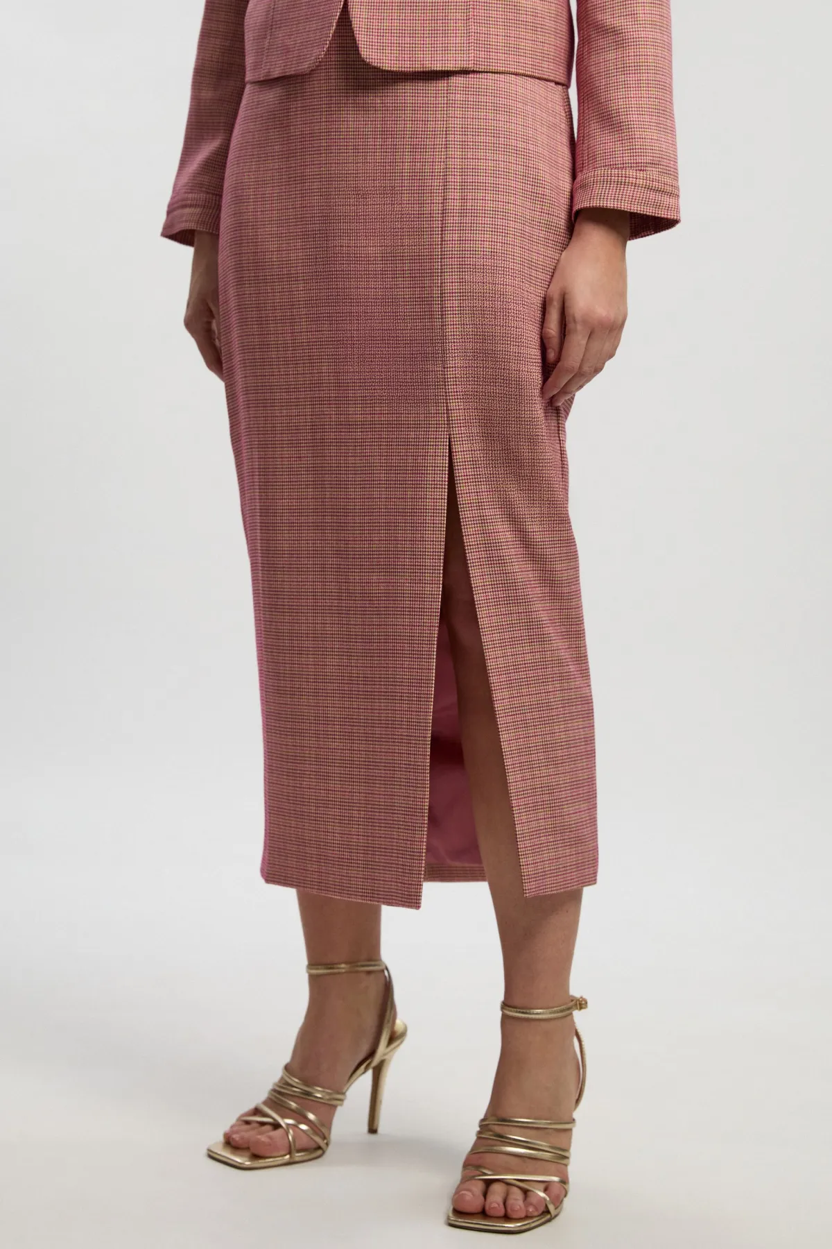KarenMillen Jupe Crayon Midi À Carreaux Ajustée Petite<Femme Jupes|Jupes