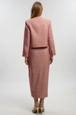 KarenMillen Jupe Crayon Midi À Carreaux Ajustée Petite<Femme Jupes|Jupes