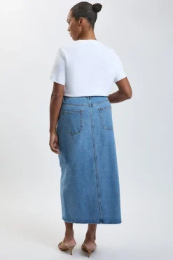 KarenMillen Jupe Crayon Mi-longue En Denim 5 Poches Grande Taille Forever<Femme Jupes|Denim