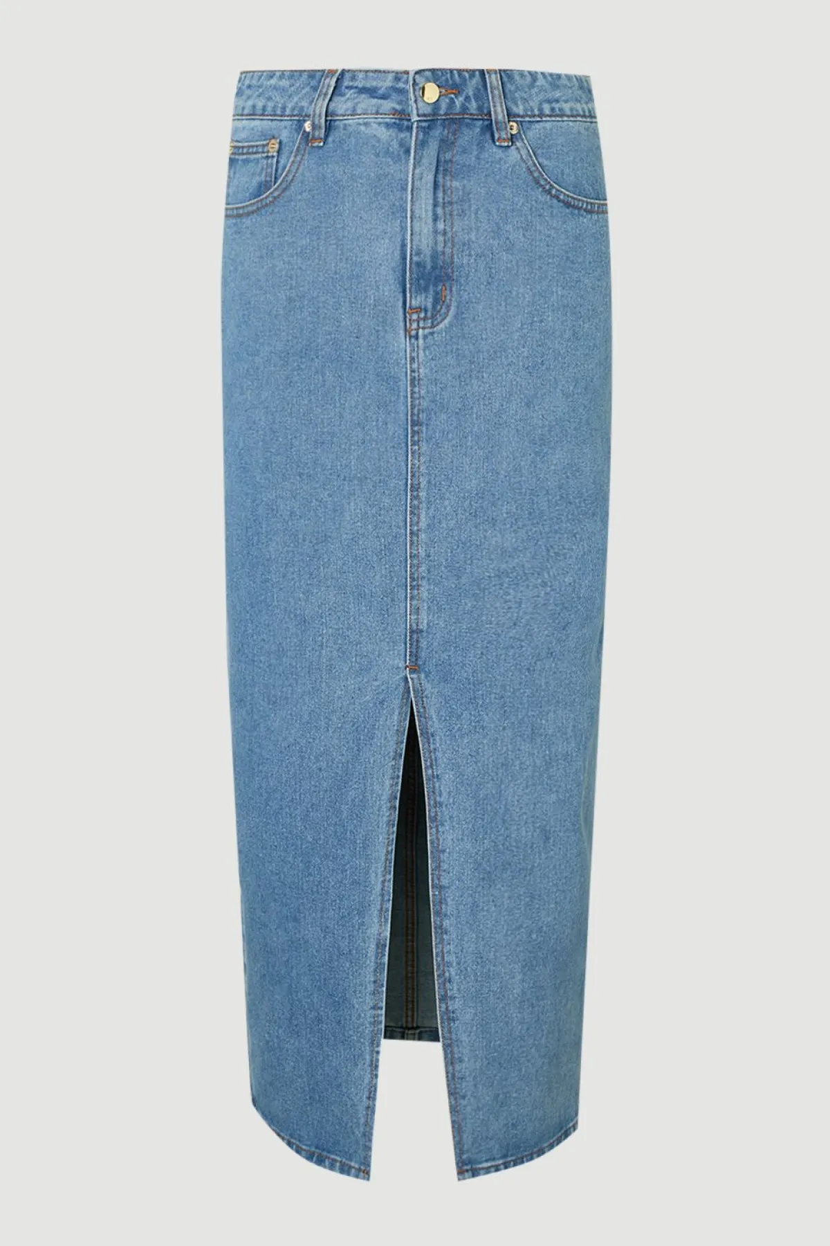 KarenMillen Jupe Crayon Mi-longue En Denim Forever Petite À 5 Poches<Femme Jupes|Denim