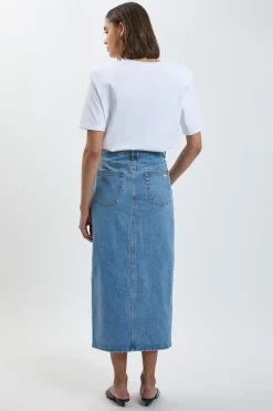 KarenMillen Jupe Crayon Mi-Longue en Denim 5 Poches<Femme Jupes|Denim