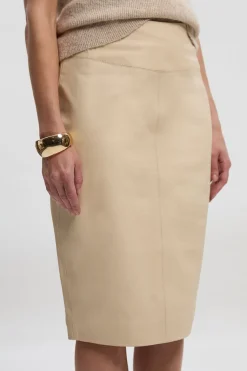 Jupe crayon signature en cuir