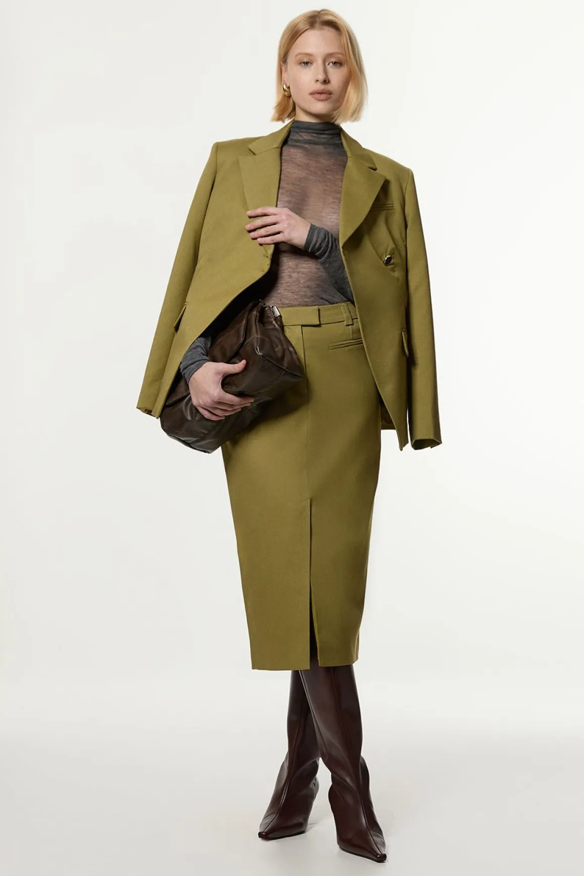 Jupe Crayon Tailleur Structurée Souple Pour Grandes Tailles