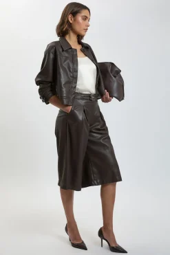 KarenMillen Jupe-culotte Avec Détail Patte En Synthétiquecuir<Femme Jupes|Jupes