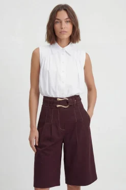 KarenMillen Jupe-culotte Bermuda Ajustée Avec Détails De Surpiqûres<Femme Pantalons