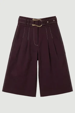 KarenMillen Jupe-culotte Bermuda Ajustée Avec Détails De Surpiqûres<Femme Pantalons