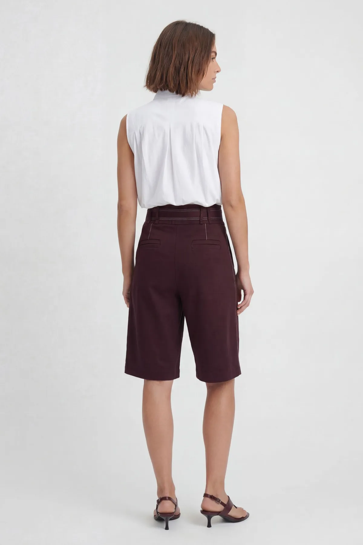 KarenMillen Jupe-culotte Bermuda Ajustée Avec Détails De Surpiqûres<Femme Pantalons