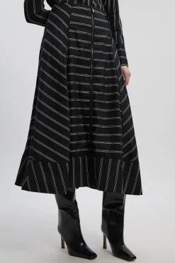 KarenMillen Jupe de Bal en Coton Tissé à Rayures Audacieuses<Femme Jupes|Jupes