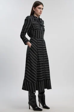 KarenMillen Jupe de Bal en Coton Tissé à Rayures Audacieuses<Femme Jupes|Jupes