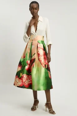 KarenMillen Jupe De Bal En Sergé Tissé Orchidée Floue<Femme Jupes|Jupes
