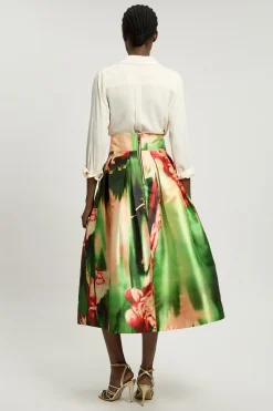 KarenMillen Jupe De Bal En Sergé Tissé Orchidée Floue<Femme Jupes|Jupes