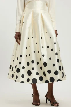 KarenMillen Jupe De Bal En Sergé Tissé À Pois Bordure Petite<Femme Jupes|Jupes