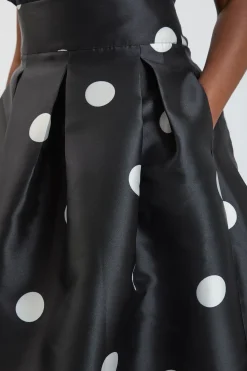 KarenMillen Jupe De Bal En Sergé Tissé À Pois Grande Taille<Femme Jupes|Jupes