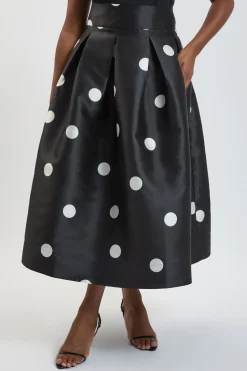 KarenMillen Jupe De Bal En Sergé Tissé À Pois Grande Taille<Femme Jupes|Jupes