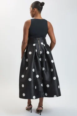 KarenMillen Jupe De Bal En Sergé Tissé À Pois Grande Taille<Femme Jupes|Jupes