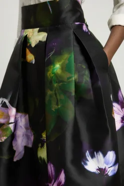 Jupe De Bal En Twill Tissé À Motif Floral