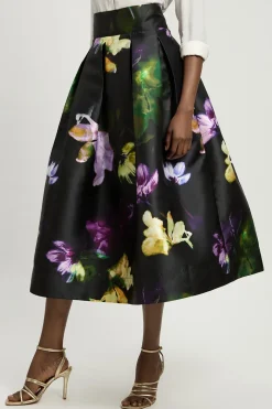 Jupe De Bal En Twill Tissé À Motif Floral