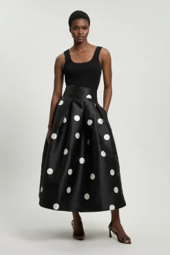 Jupe De Bal En Twill Tissé À Pois Petite